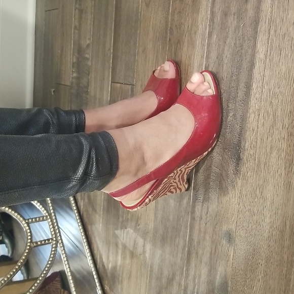 Via spiga red patent leather peep toe heel - Picture 8 of 10